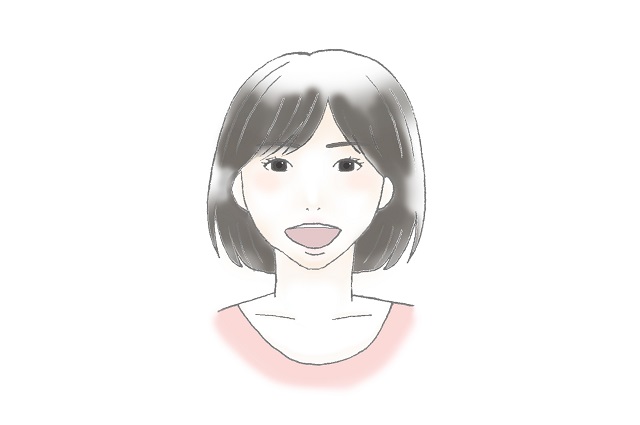 口を大きく動かし、少し上を向いた状態で「あ」と発声します。