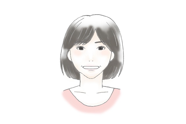 口を横に引き、口角が少し上げ気味になるよう「い」と発声します。