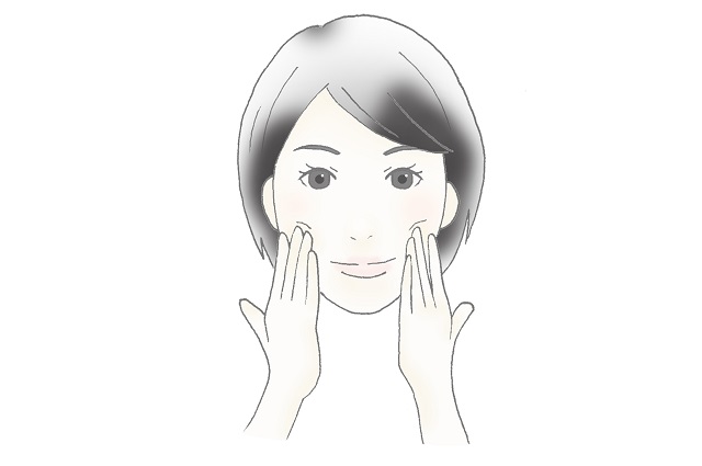 頬骨の下に中指と薬指を入れて、5秒間押します。