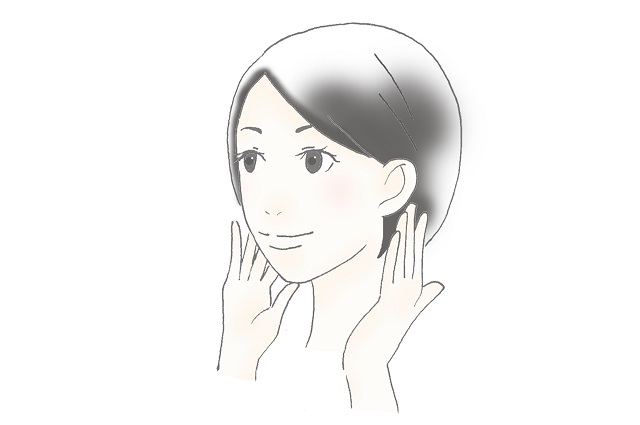 外側の上方向に小さく円を描きながら、ほぐすように5回ほどマッサージをします。