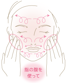 指の腹を使って