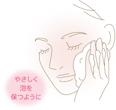 やさしく泡を保つように