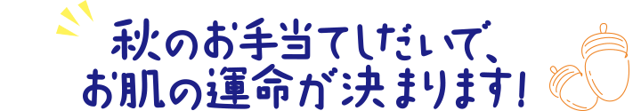 秋のお手当しだいで、お肌の運命が決まります!