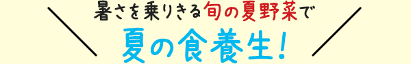 暑さを乗りきる旬の夏野菜で夏の食養生!