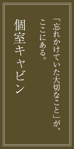 「忘れかけていた大切なこと」が、ここにある。個室キャビン